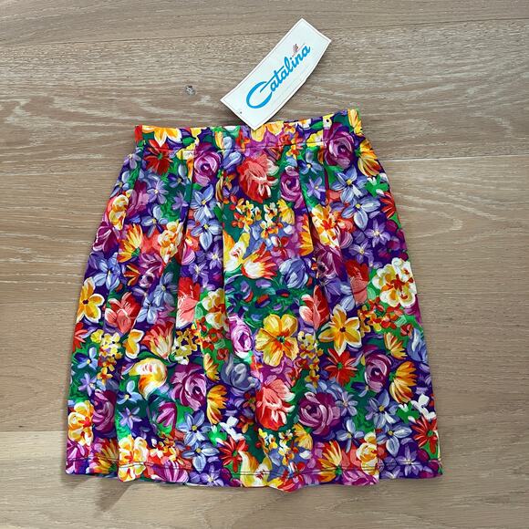 Vintage 90's Catalina Floral Swim Cover-up Skirt NWT XS/Small - Picture 1 of 3
